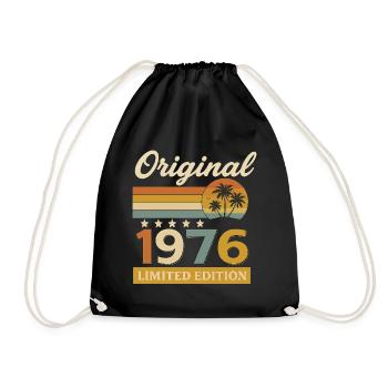 50. Geburtstag lustiges Geschenk 1976 Jahrgang - Turnbeutel - Schwarz - Vorne