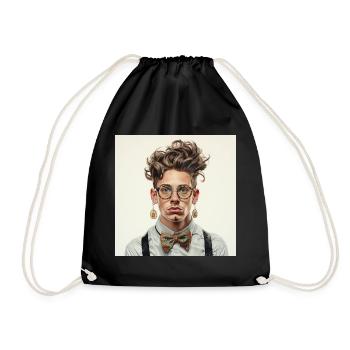Portrait de nerd vintage avec lunettes papillon - Sac de sport léger - noir - Devant