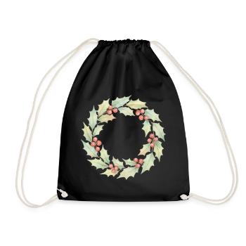 Couronne de houx﻿ - Sac de sport léger - noir - Devant