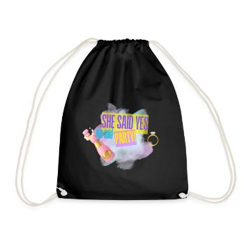 She said yes JGA - Drawstring Bag - black - Front