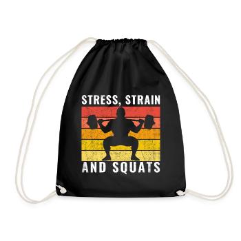 Stress Strain et squats, T-shirt de gymnastique drôle d’ingénieur - Sac de sport léger - noir - Devant