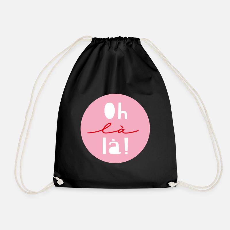 "Oh là là" - Drawstring Bag - black