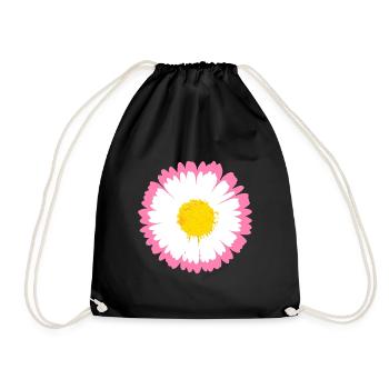 Bord marguerite rose - Sac de sport léger - noir - Devant