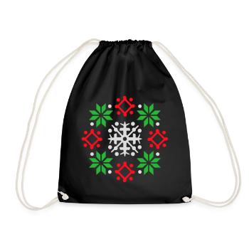 flocons de neige motif Noël pull neige - Sac de sport léger - noir - Devant