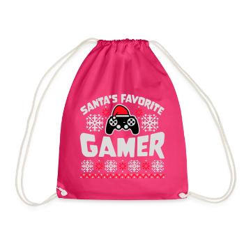 La manette de jeu préférée du Père Noël Nerd de Noël - Sac de sport léger - fuchsia - Devant