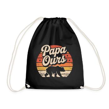 Papa Ours au coucher soleil - Turnbeutel - Schwarz - Vorne