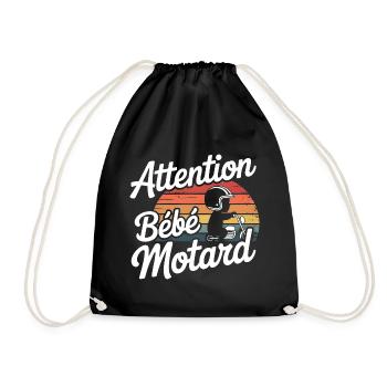 Achtung Vintage Biker Baby - Turnbeutel - Schwarz - Vorne