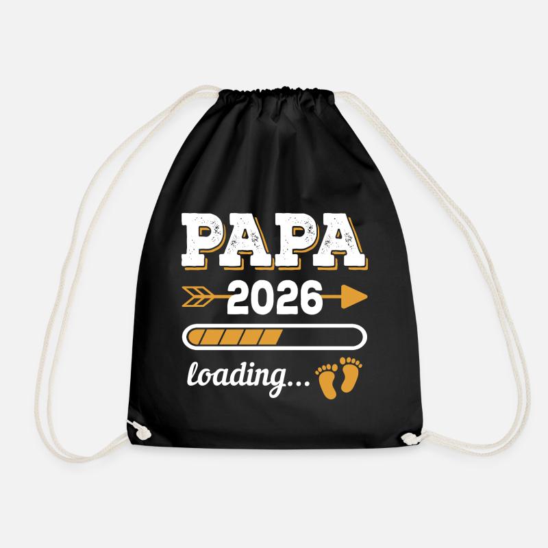 Papa 2026 Loading Zukünftiger Vater Geschenk - Turnbeutel - Schwarz