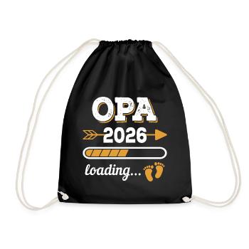 Opa 2026 Loading Zukünftiger Großvater Geschenk - Turnbeutel - Schwarz - Vorne