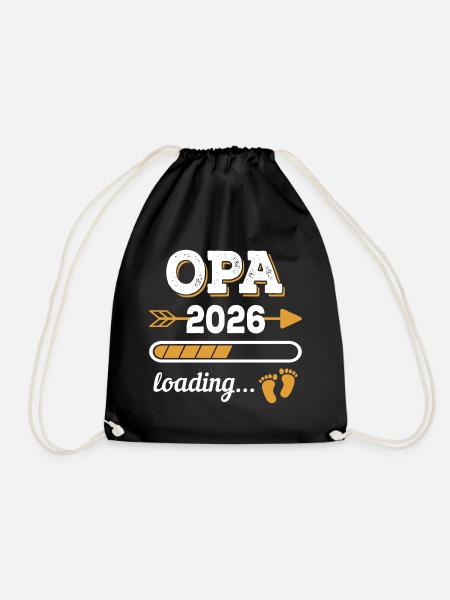 Opa 2026 Loading Zukünftiger Großvater Geschenk - Turnbeutel - Schwarz