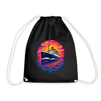 Kreuzfahrtschiff Kreutzfahrt - Turnbeutel - Schwarz - Vorne