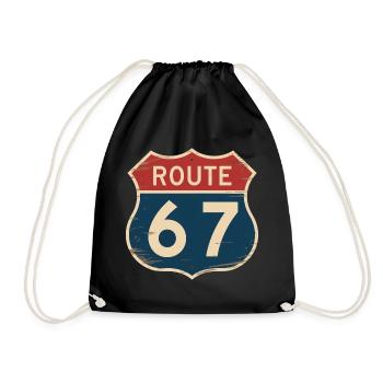 Route 67 Vintage Highway Sign Retro Road Trip - Sac de sport léger - noir - Devant