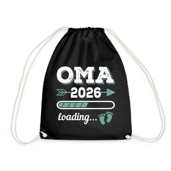 Oma 2026 Loading Werdende Großmutter Geschenkidee - Turnbeutel - Schwarz - Vorne