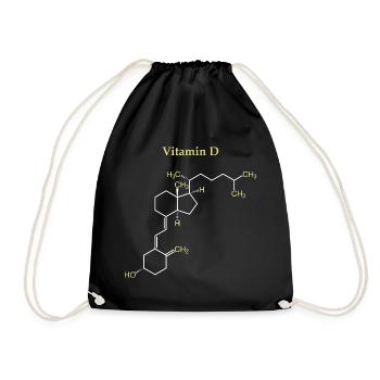 Vitamin-D-Struktur - Turnbeutel - Schwarz - Vorne