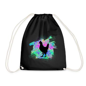 Huhn Hühner - Turnbeutel - Schwarz - Vorne