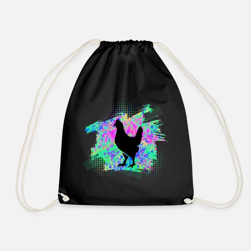 Huhn Hühner - Turnbeutel - Schwarz