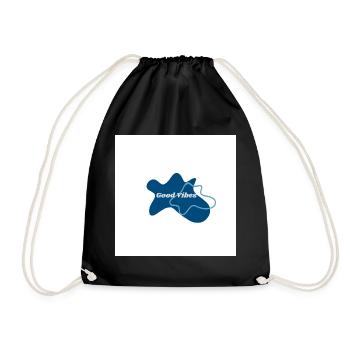 Gute Vibes Blau Logo - Drawstring Bag - black - Front