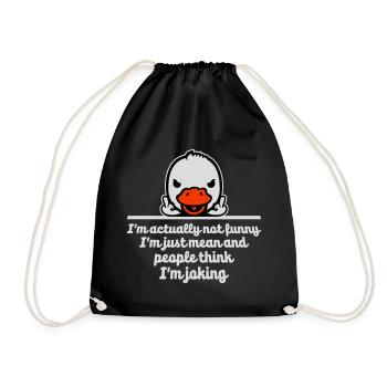 Doigt d’honneur de canard Pas drôle Les gens méchants pensent blague - Sac de sport léger - noir - Devant