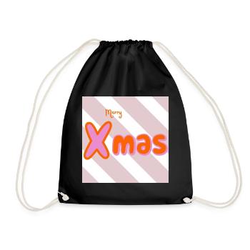 Merry Xmas Groovy Typo - Turnbeutel - Schwarz - Vorne