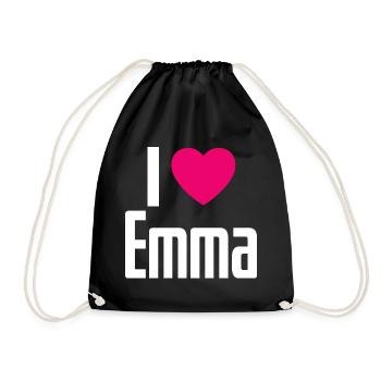 J’aime Emma Coeur rose J’aime Emma - Sac de sport léger - noir - Devant