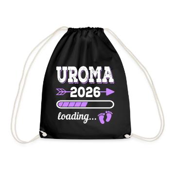 Uroma 2026 Loading Schwangerschaft Geschenkidee - Turnbeutel - Schwarz - Vorne