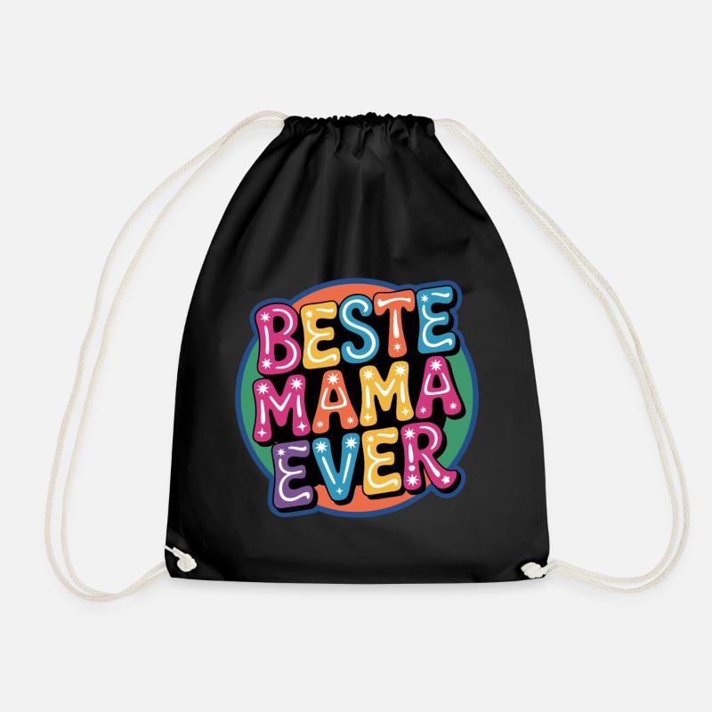 Best Mom Ever - Drawstring Bag - black