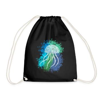 Méduse Zentangle - Sac de sport léger - noir - Devant