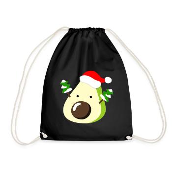 Avocado – Weihnachten - Turnbeutel - Schwarz - Vorne