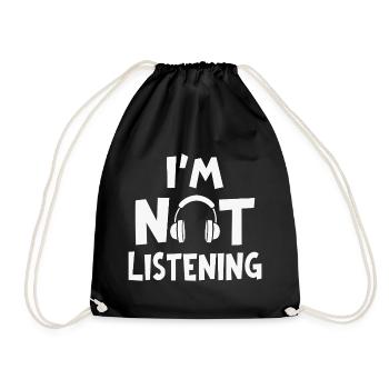 Je n’écoute pas de musique casque d’écoute - Sac de sport léger - noir - Devant