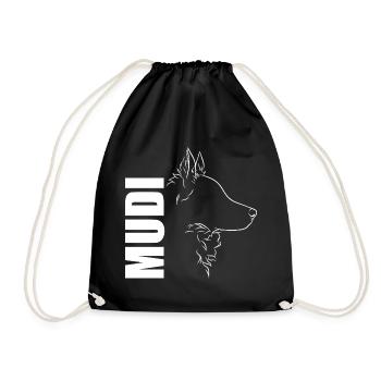 Mudi Profile Dog Dog Wilsigns - Drawstring Bag - black - Front