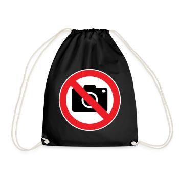 Photographie interdite, panneaux d’interdiction - Sac de sport léger - noir - Devant