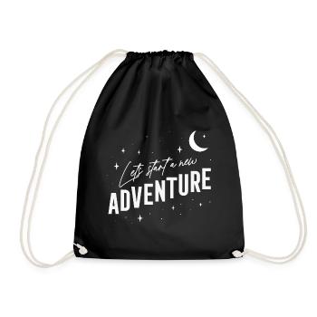 Vanlife- - Lets start a new Adventure - Drawstring Bag - black - Front