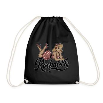 Rockabilly Femme Années 50 Allongé Jupon Cadeau - Sac de sport léger - noir - Devant