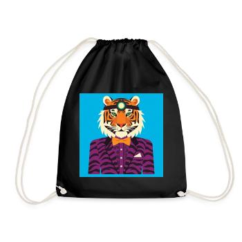 HUMAN TIGER - baby & kids - Drawstring Bag - black - Front