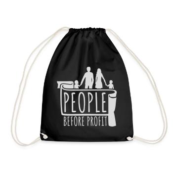 People Before Profit Aktivismus Gerechtigkeit Logo - Turnbeutel - Schwarz - Vorne