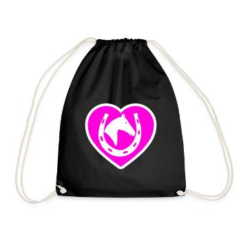 horses - Drawstring Bag - black - Front