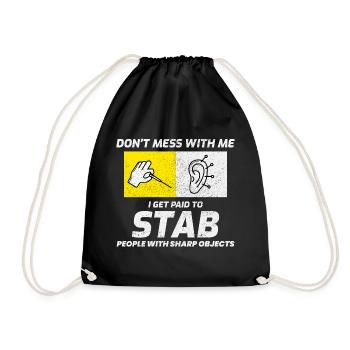 Licensed TCM Practitioner Expert Needling  - Drawstring Bag - black - Front