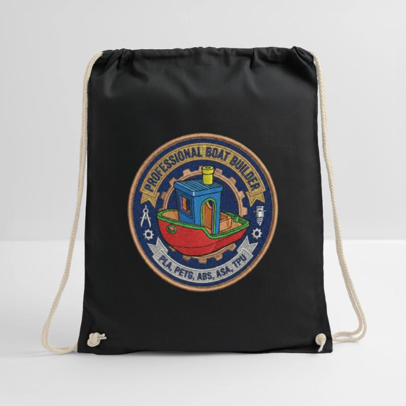 Professional Boatbuilder Benchy Patch Drawstring Bag