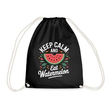Keep Calm And Eat Watermelon - Drawstring Bag - black - Front