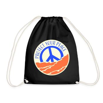 Protect Your Peace Mental Health Mindfulness - Drawstring Bag - black - Front