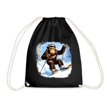 Singe Ski / Singe Skieur - Sac de sport léger - noir - Devant