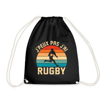 I can't I have rugby gift rugby - Drawstring Bag - black - Front