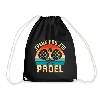 Ich kann nicht, ich habe Padel - Turnbeutel - Schwarz - Vorne
