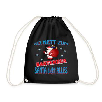 SANTA BARTENDER - Turnbeutel - Schwarz - Vorne