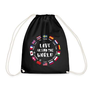 Amour du monde entier Langues - Sac de sport léger - noir - Devant