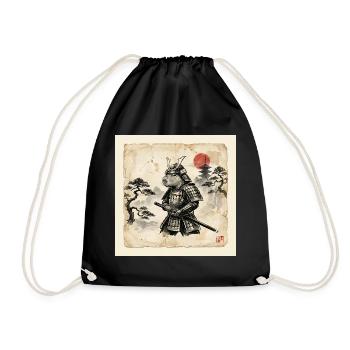 Capybara Samurai Japanischer Krieger - Turnbeutel - Schwarz - Vorne