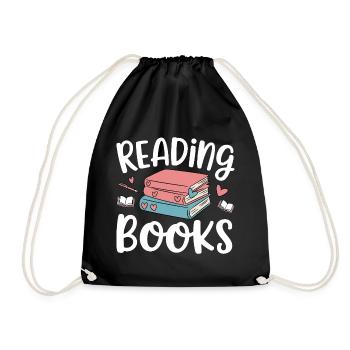 Reading Books - Drawstring Bag - black - Front