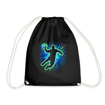 Handballer Handball Kinder Jungen Handballspieler - Turnbeutel - Schwarz - Vorne