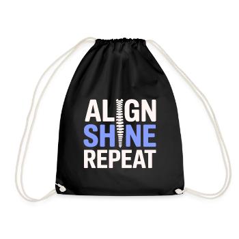 Chiropractor Align Shine Repeat Professional DC  - Drawstring Bag - black - Front