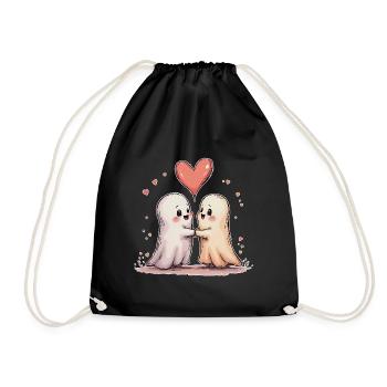 Eternal Ghost Love Valentine – Süßes Halloween - Turnbeutel - Schwarz - Vorne